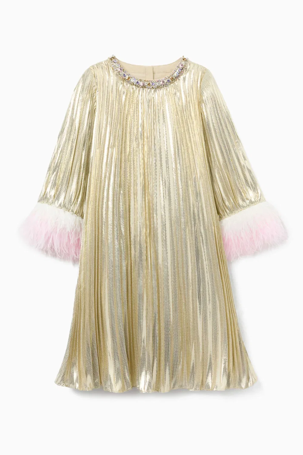 Платье с металлизированным эффектом Metallic Chiffon Feather Self Portrait