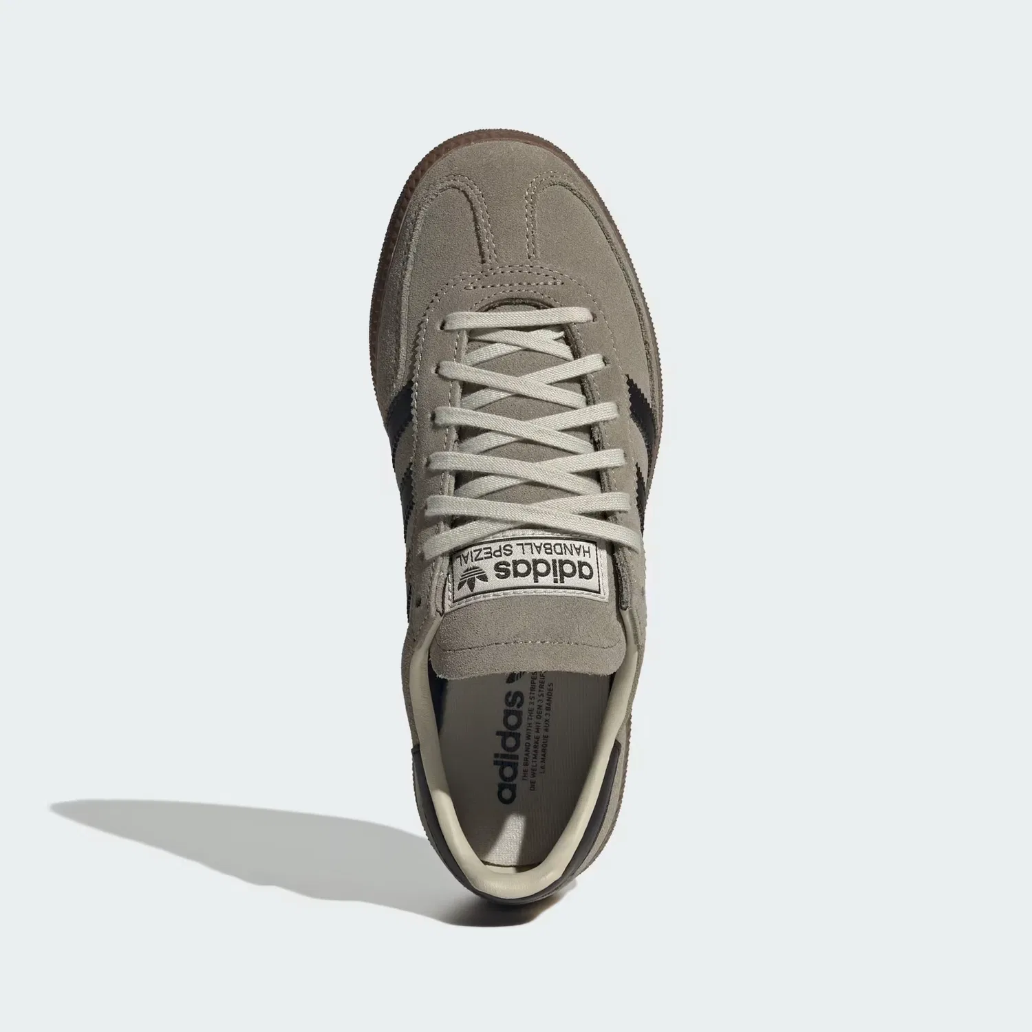 Детские кроссовки с замшевым верхом Handball Spezial Adidas Originals, серебристый/черный/гум — фото 2