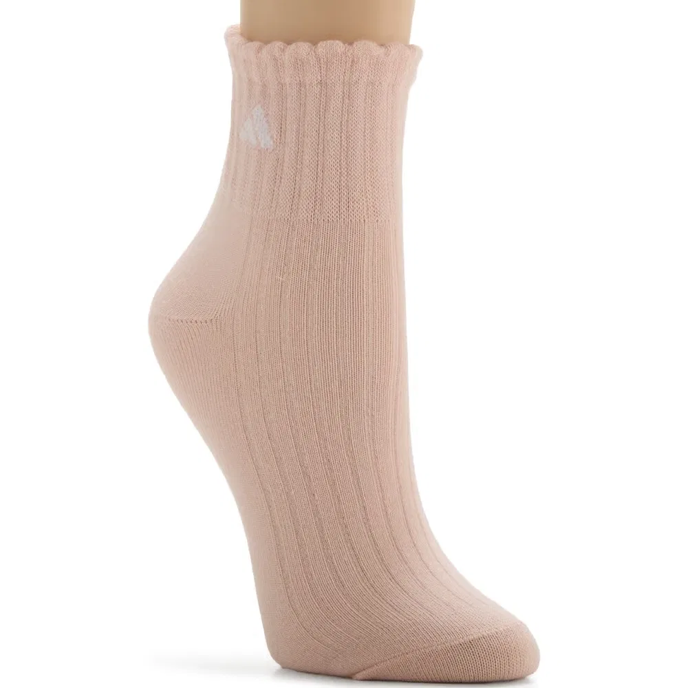 Женские спортивные носки до щиколотки комплект из 3 штук Adidas, Blush Pink/Wonder White/White — фото 2