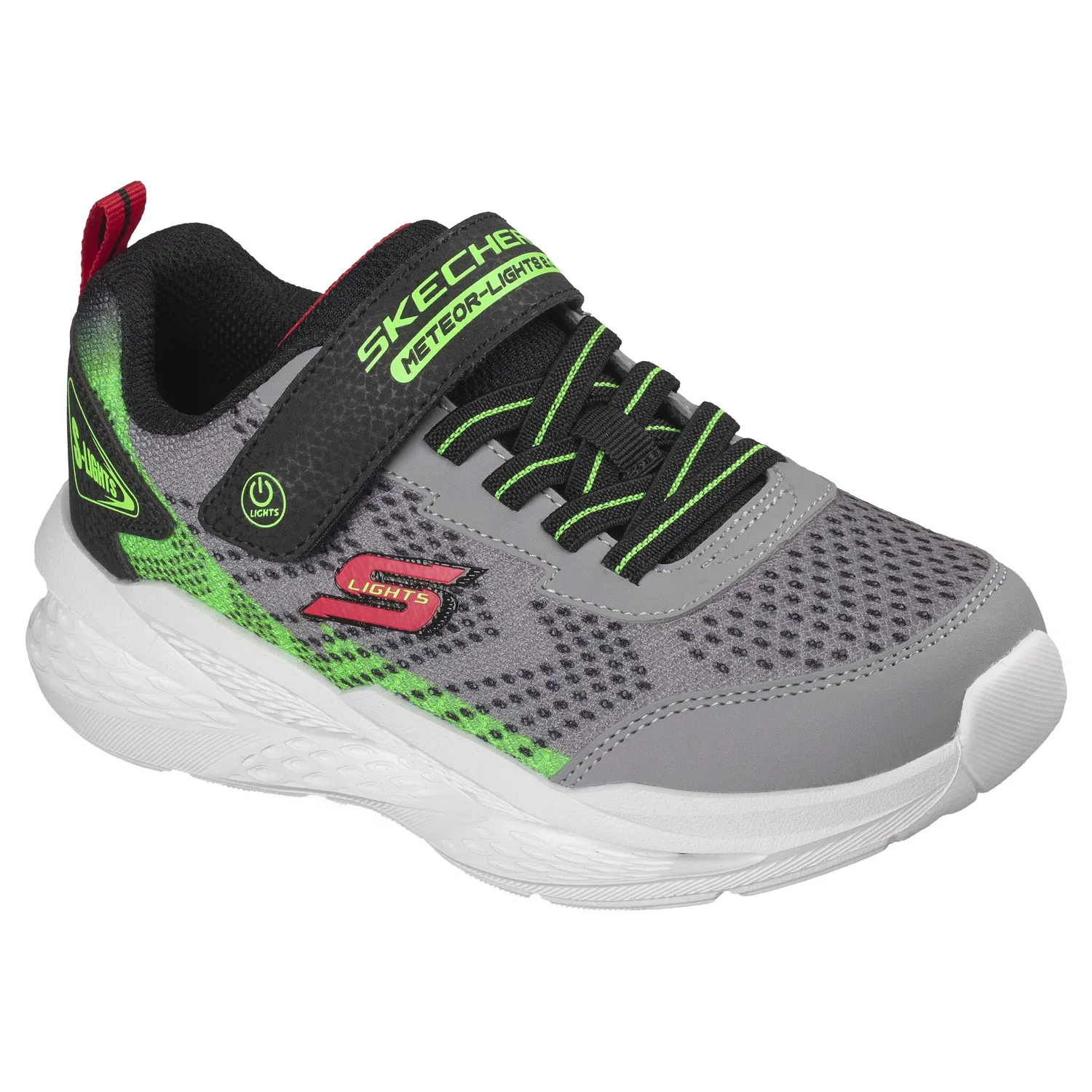 Детские кроссовки с подсветкой Skechers Meteor-Lights 2.0, Gray/Black