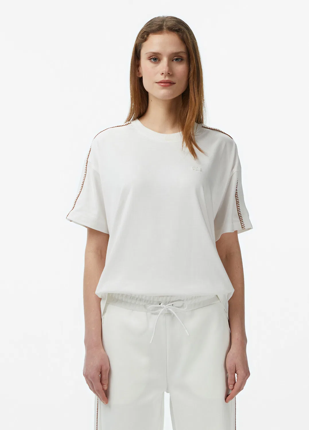 Футболка Lacoste Свободного кроя, Кремовый