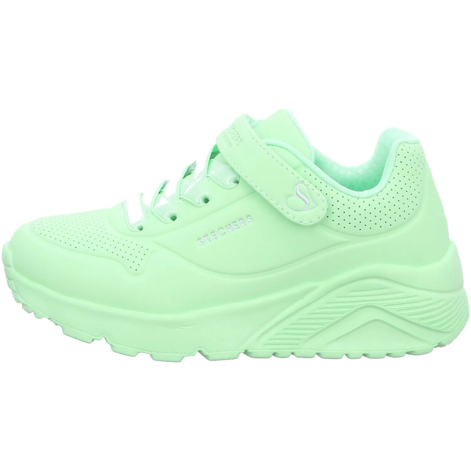 Детские спортивные кроссовки для девочек с шнуровкой One Lite Skechers, Lt Green Synthetic Trim — фото 2