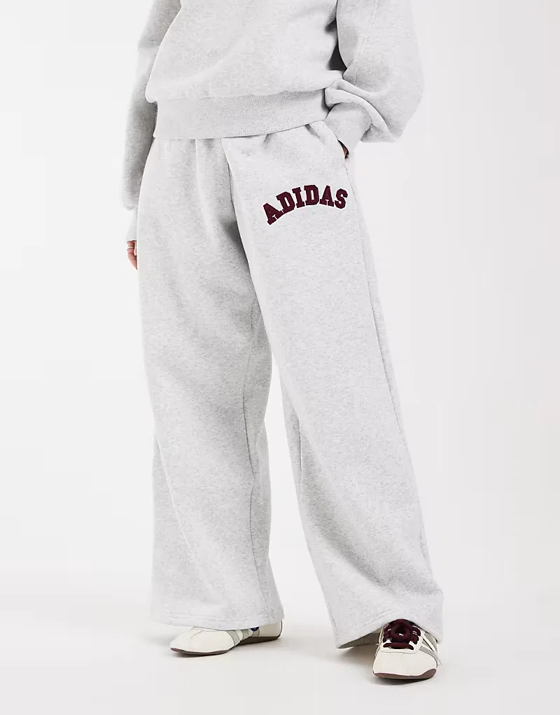 Спортивные брюки Adidas Sportswear с широкими штанинами, серый и, бордовый — фото 2