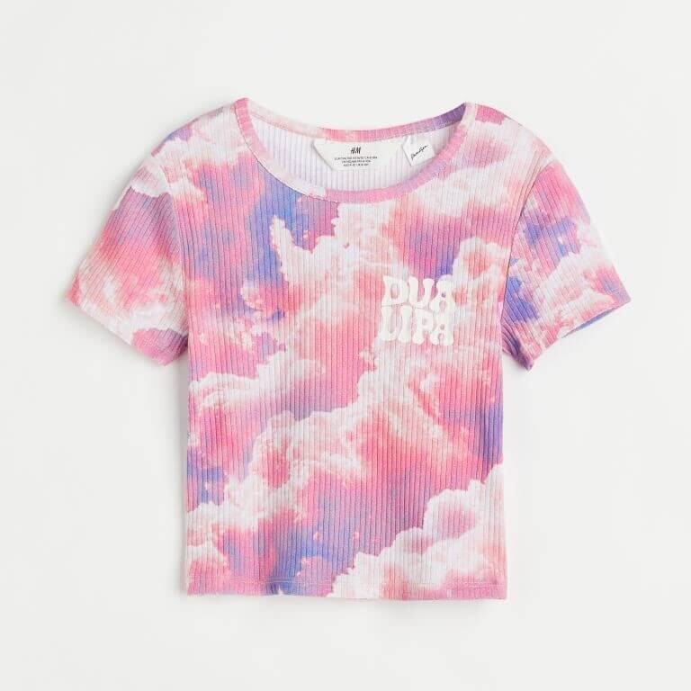 

Короткая футболка с принтом H&M Dua Lipa, розовый
