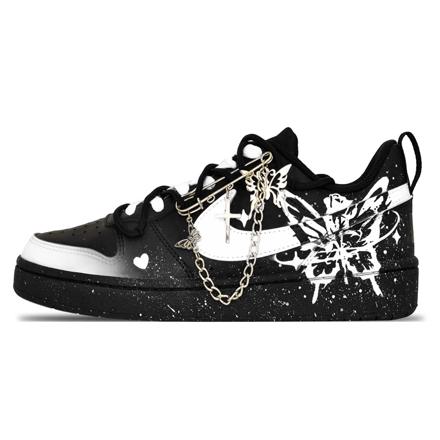 Детские кеды для скейтбординга Court Borough Stars Butterfly Leather Low Top, Nike, White