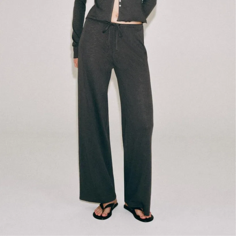 Женские повседневные брюки Coal Gray ZARA, Угольно-Серый — фото 4