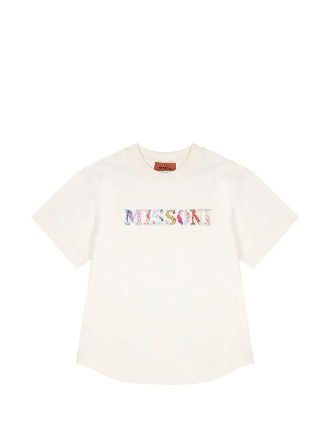 Футболка с нашивкой-логотипом Missoni Kids, нейтральные цвета