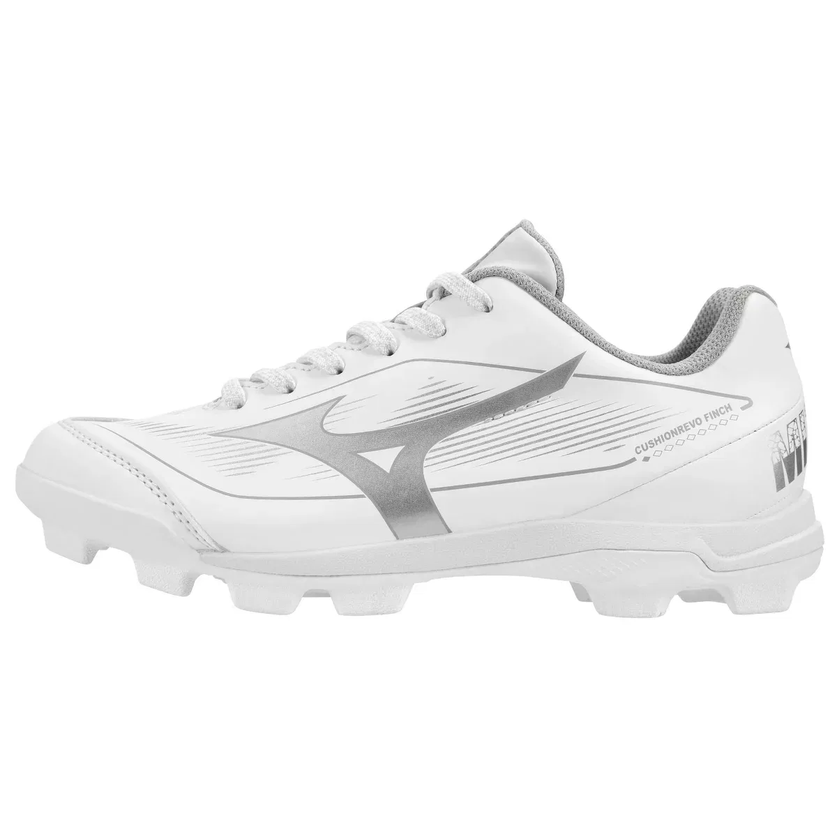 Детские бутсы для софтбола Cushionrevo Finch Jr. Mizuno, White-Silver