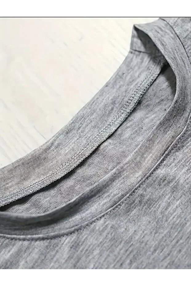Детский комплект футболок оверсайз с принтом Elan Wear, Beige + Black + White — фото 4
