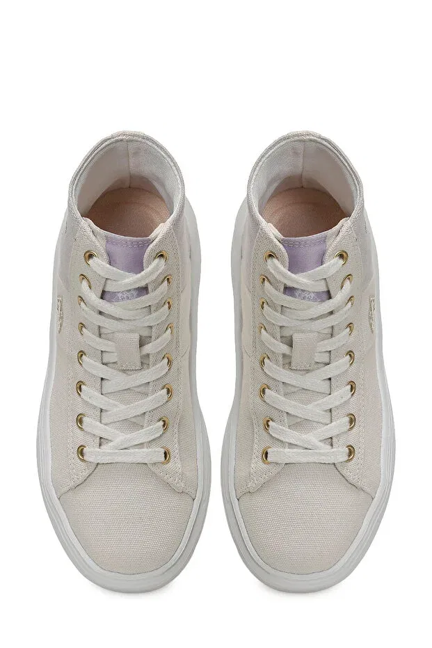 Детские кроссовки для девочек текстильные U.S. Polo Assn., Beige — фото 4