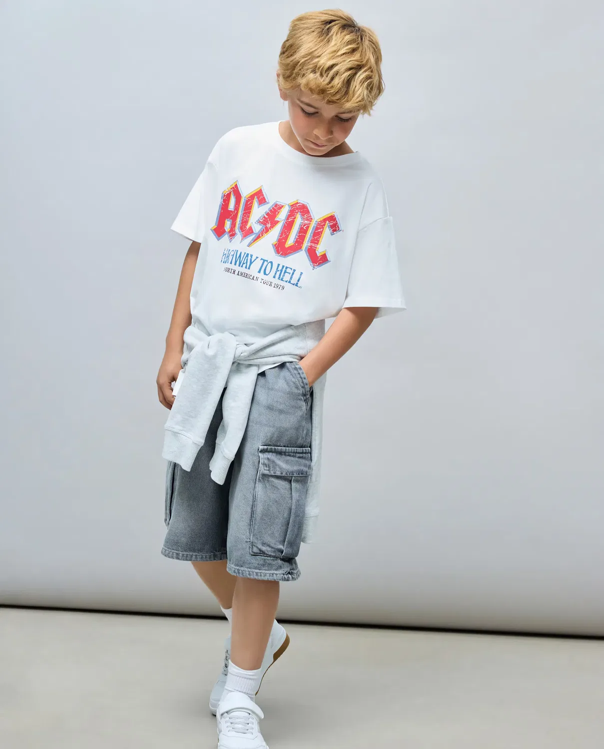 Детские шорты-бермуды джинсовые карго для мальчиков Kids El Corte Inglés, Gris — фото 2