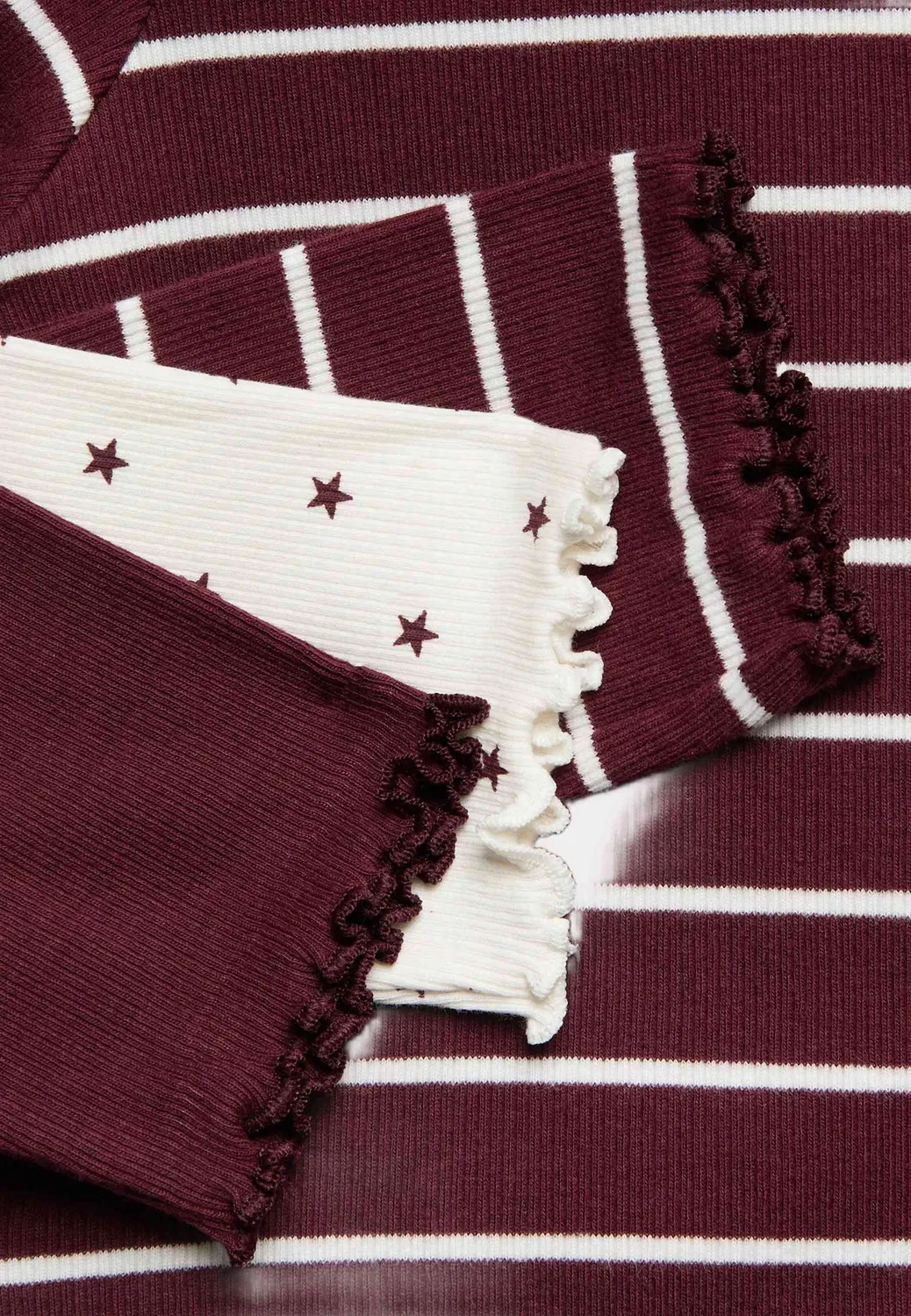 Комплект из 3 пижамных комплектов в рубчик Marks & Spencer, Burgundy Mix — фото 3