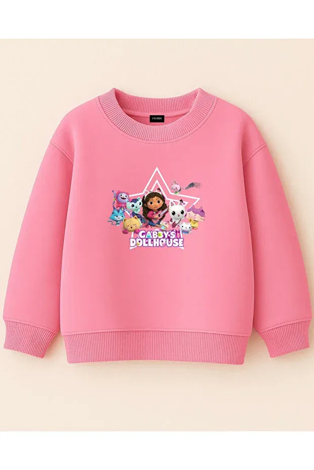 Детское худи для девочек оверсайз с принтом Gabby's Dollhouse Fasardi, Pink