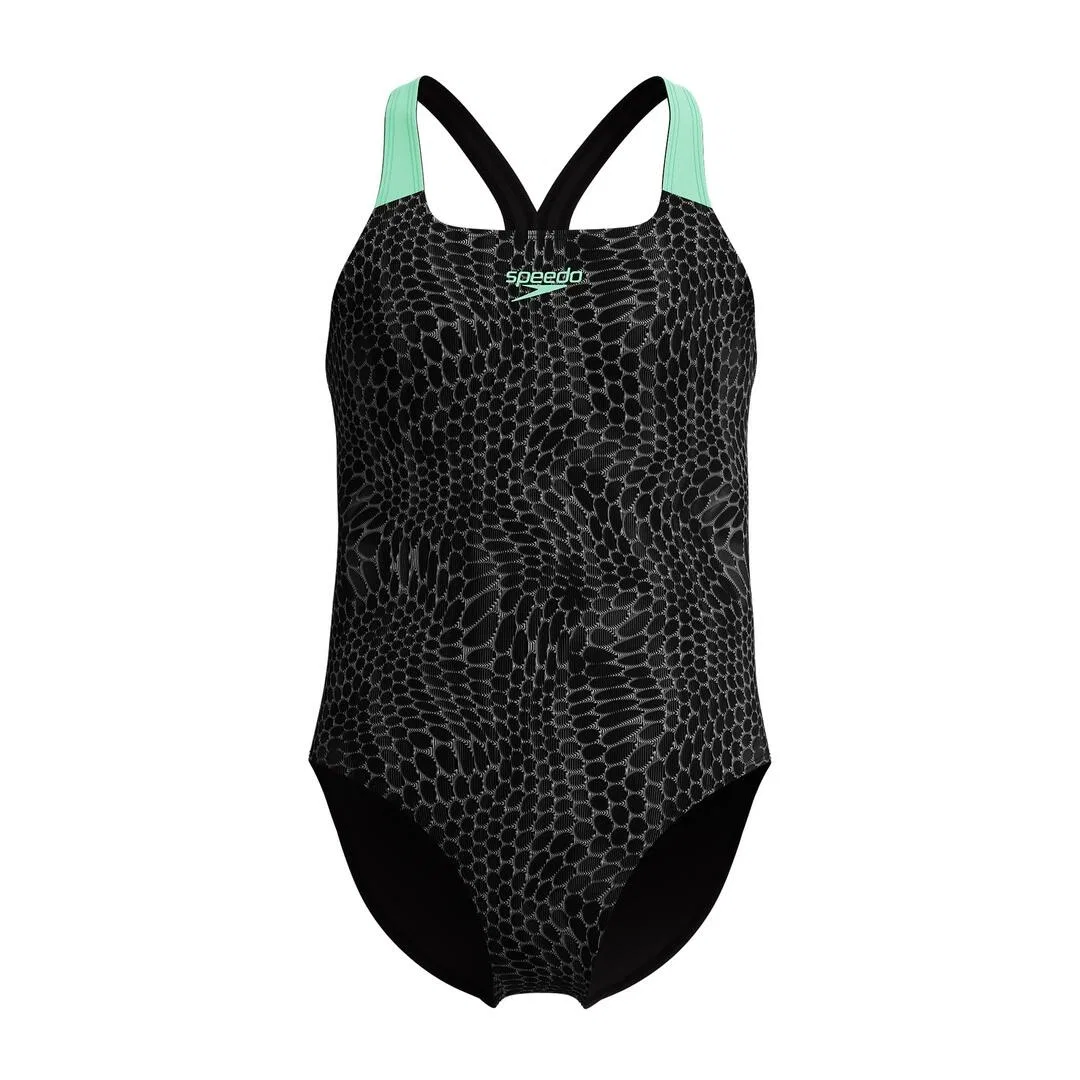 Детский купальник для девочек с открытой спиной Speedo Pt Alv Pwrbck, Grun