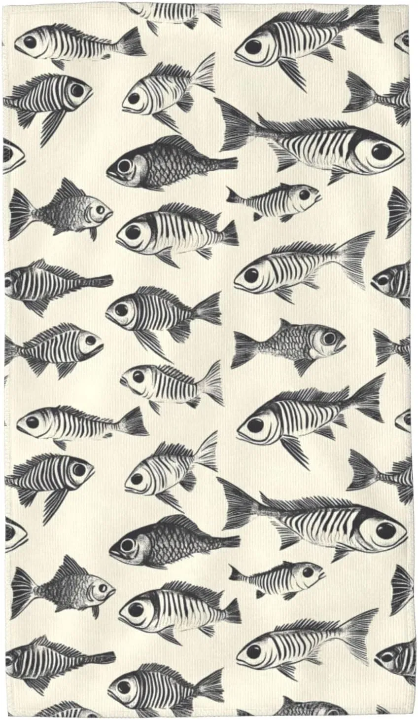 Мочалка для лица из микрофибры с принтом Big Eye Fish, Nevjipu, 69,5x40,6 см
