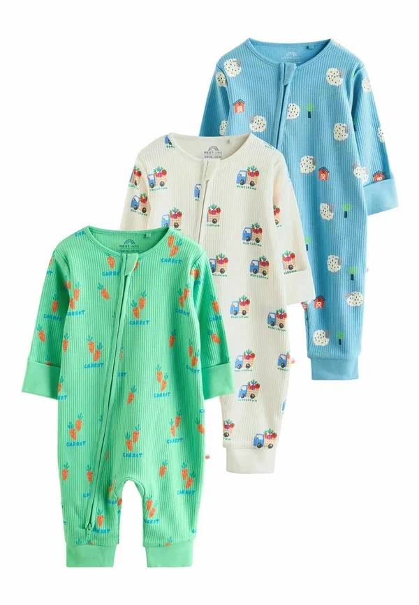 Комплект из 3 боди с принтом Regular fit Next blue green, синий/зеленый