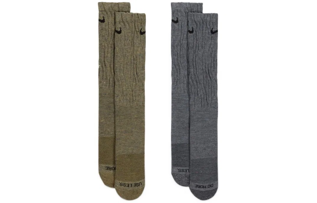 Детские носки с высоким голенищем, комплект из 2 пар, Nike, Brown/Gray — фото 2