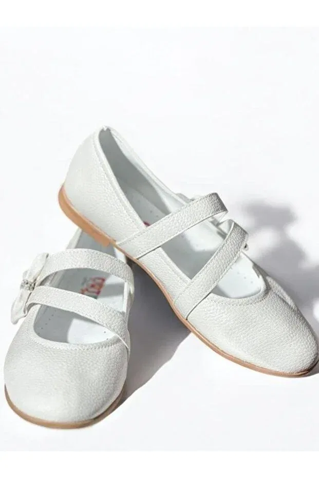 Детские балетки для девочек с ортопедической стелькой Zekids, White — фото 2