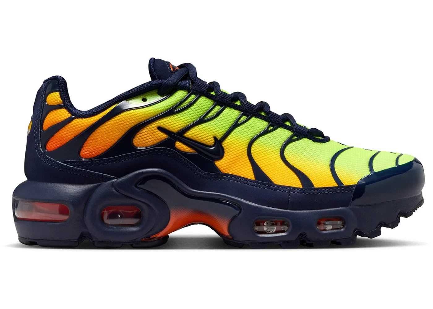 Детские кроссовки Lifestyle Nike Air Max Plus, Lemon Venom/Hyper Crimson/Laser Orange/Blackened Blue