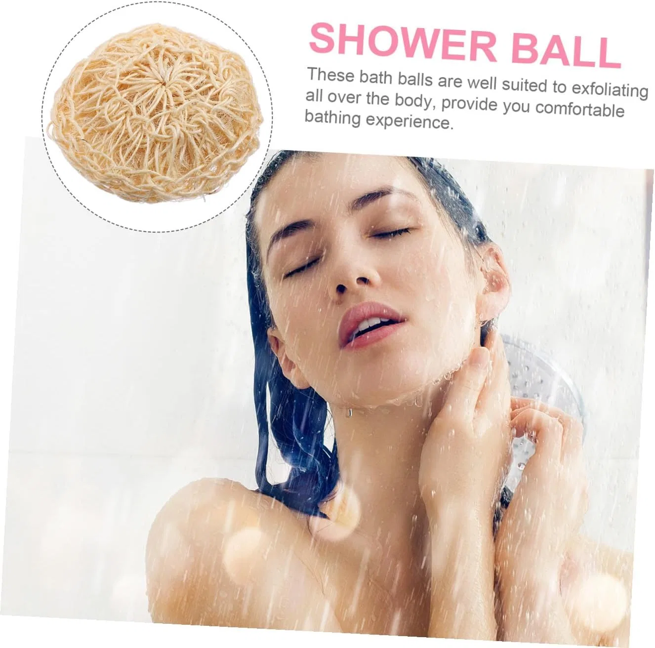 Скрабирующие шарики для ванны 2 шт, MAGICLULU, Sisal, Khaki — фото 3