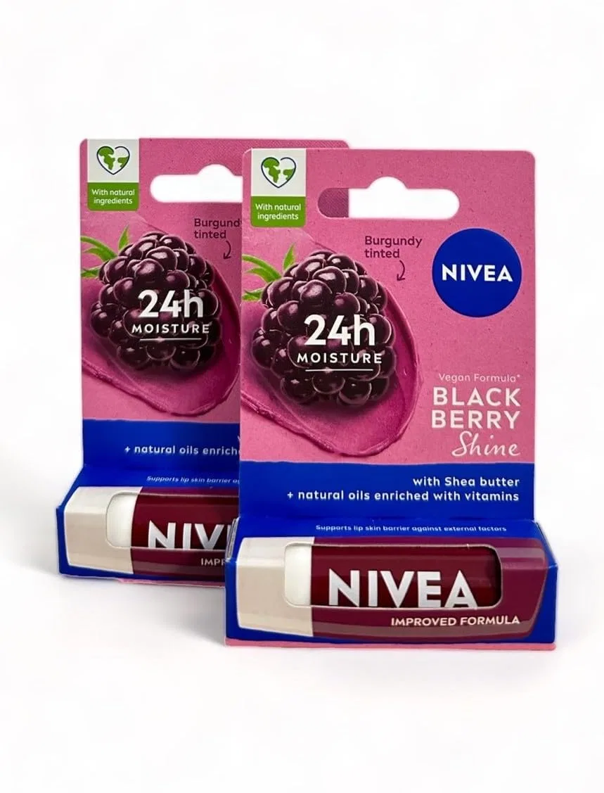 Бальзам для губ NIVEA Blackberry Shine, набор 2 шт, 4.8 г