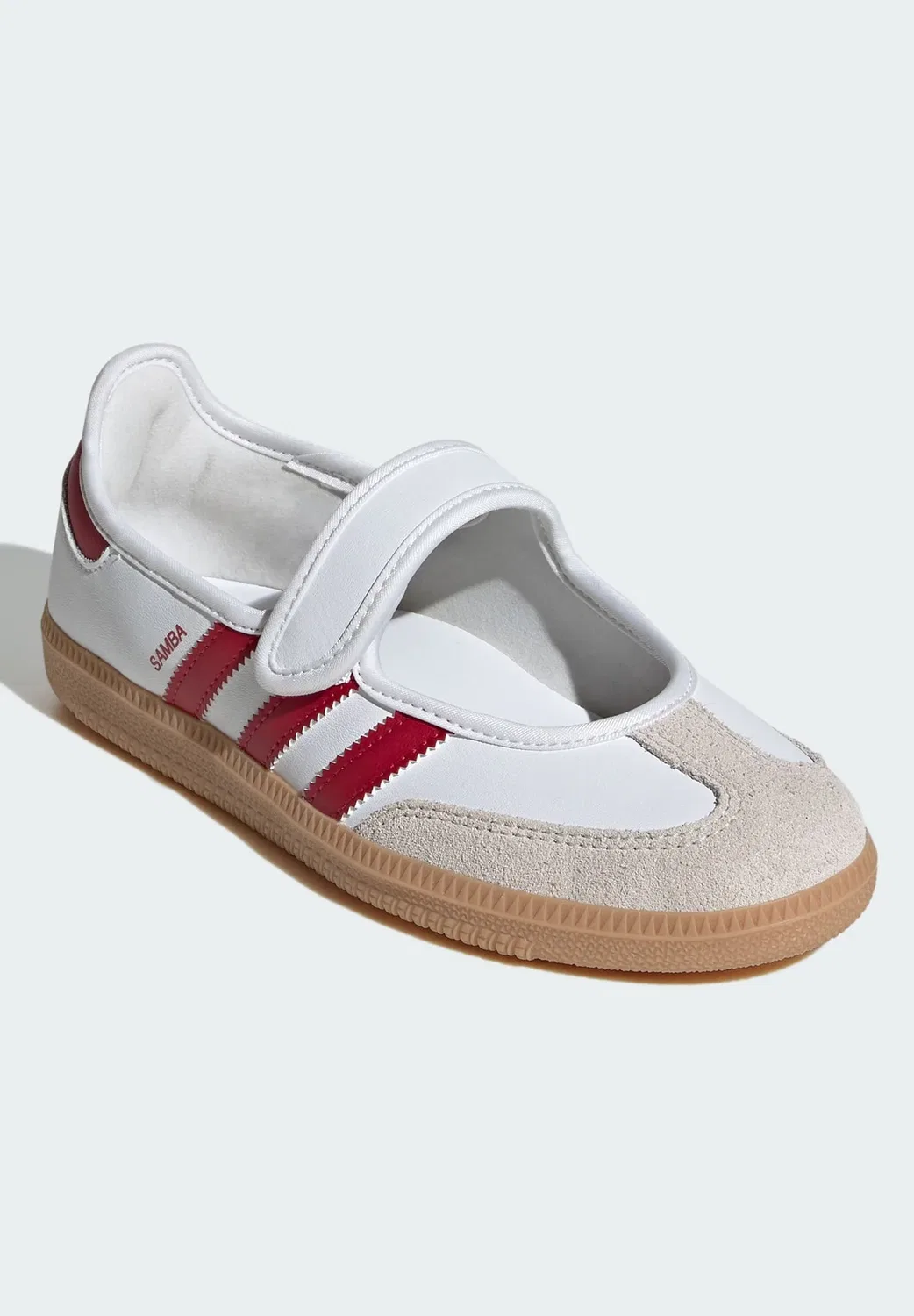 Балетки Samba Jane унисекс - балетки с ремешком на щиколотке Adidas Originals, Cloud White Team Victory Red Gum — фото 2