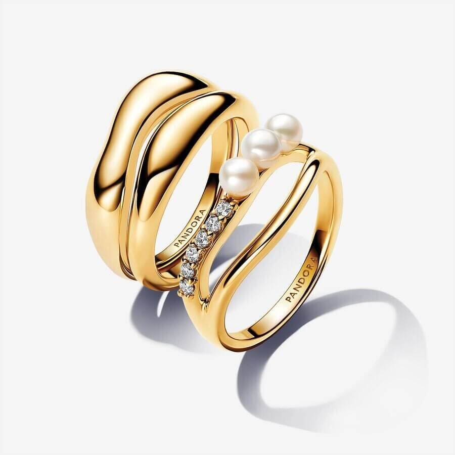 

Набор колец Pandora Essence Pearl Stacking, золото