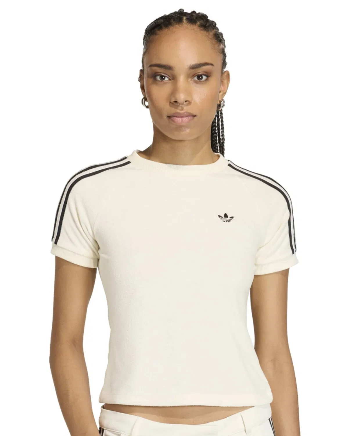 Женская футболка из махровой ткани с принтом Terry Towel Cali Tee Adidas, Белый — фото 2
