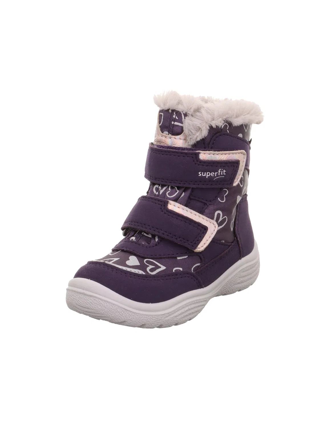 Детские снежные ботинки для девочек на липучке Crystal Warm Superfit, Purple 8520