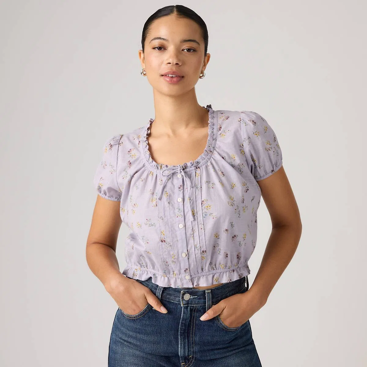 Блузка с коротким рукавом "Chiara" Levi's, Pedrine Floral Lavender Blue - Purple