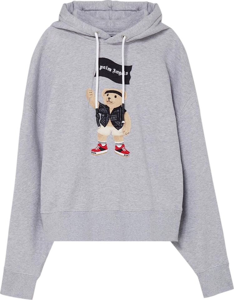 

Худи Palm Angels Pirate Bear Hoodie 'Melange Grey/White', серый