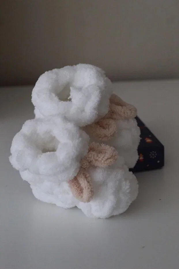 Детские пинетки без каблука Puffy baby booties Babyist, White