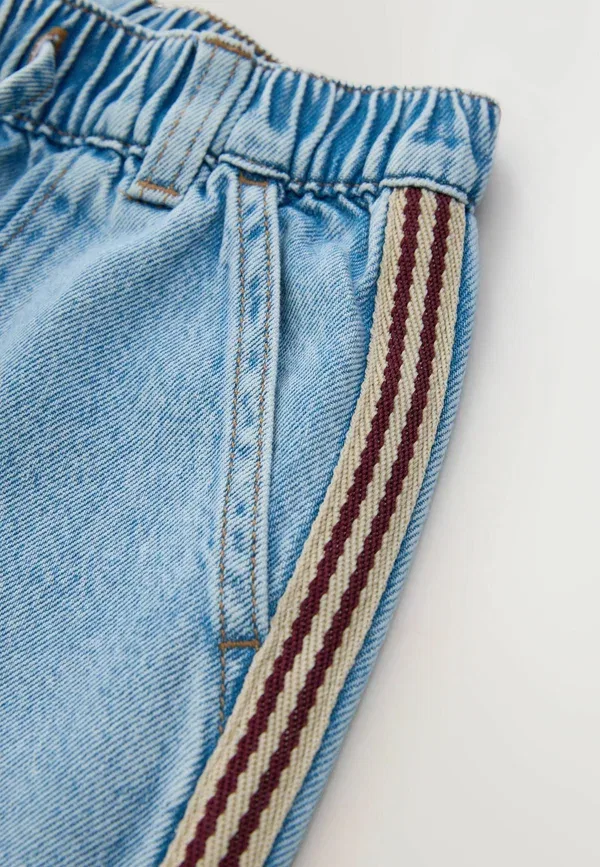 Брюки, деним, Regular fit - wide leg jeans - straight leg jeans Next, Red Side Detail, красный — фото 2
