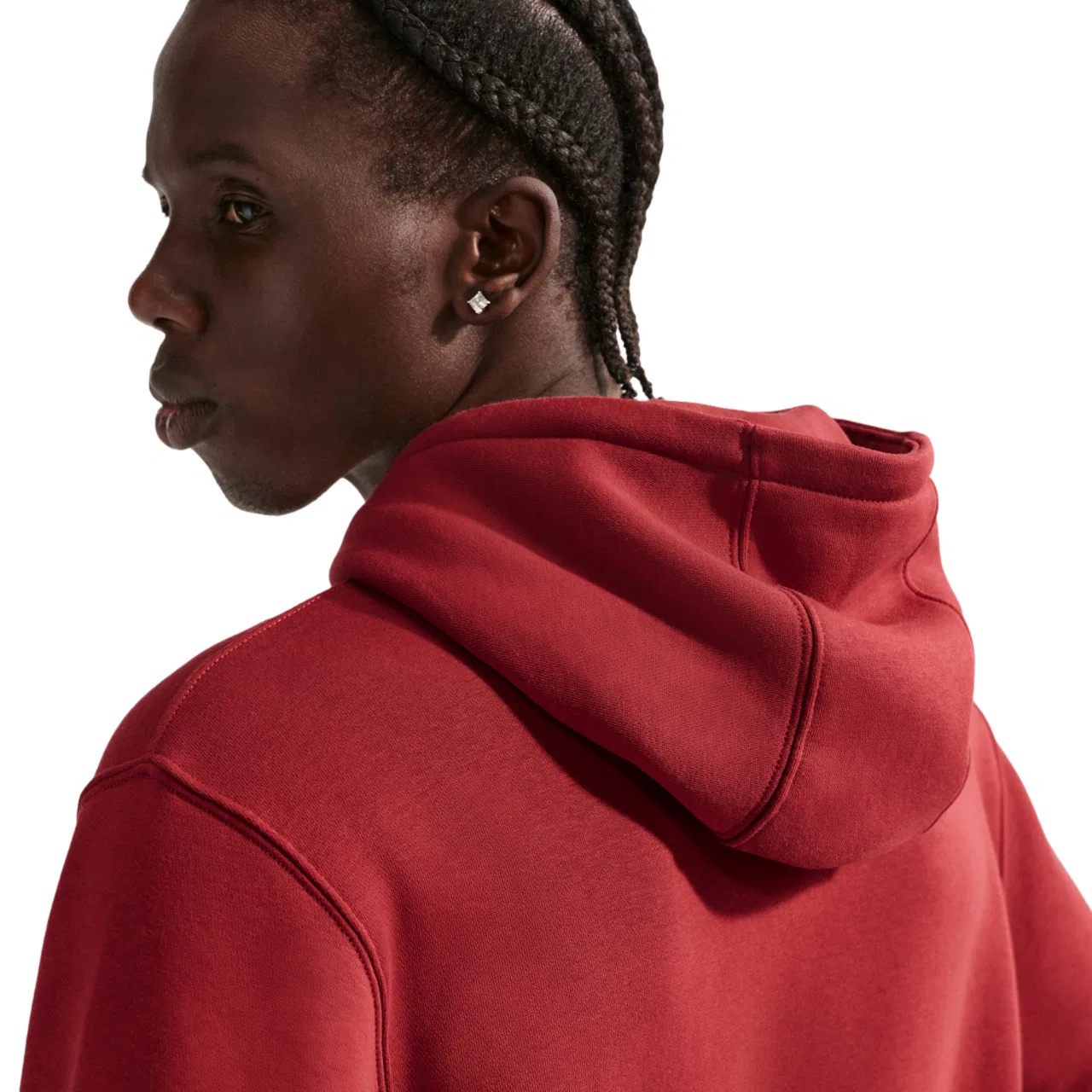 Мужское худи с капюшоном и шнурком, с нагрудным карманом, Nike Club BB Hoodie CTB, Nike, Team Crimson/Lt Khaki/Team Crimson — фото 2