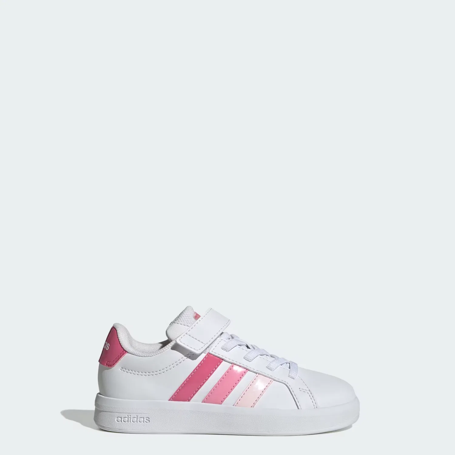 Детские кроссовки на эластичных шнурках Grand Court 3.0 Adidas Sportswear, бело-розовый