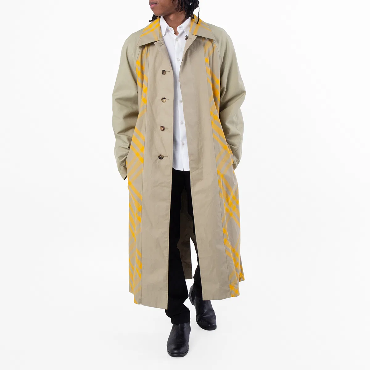 Пальто из габардина с клетчатым принтом Bradford Burberry, Hunter