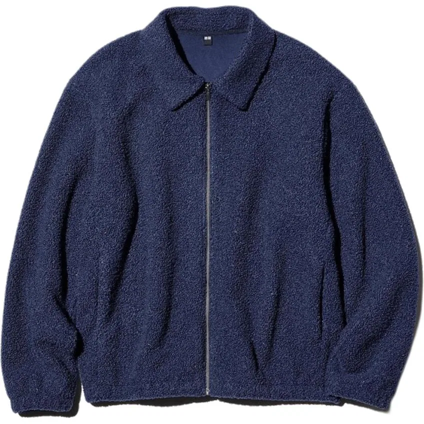 Женское вельветовое пальто с лацканами, 69 Navy Blue, UNIQLO