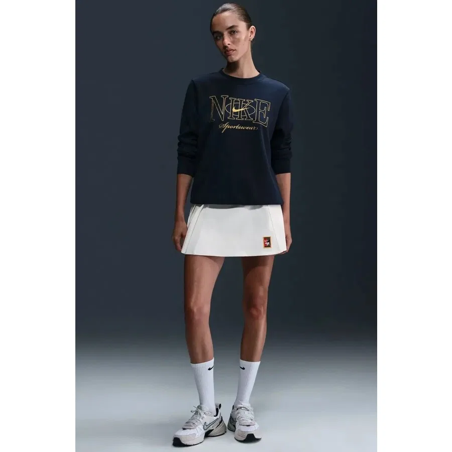 Свитшот женский с принтом Shine Logo Crew Nike, Темно-синий — фото 3