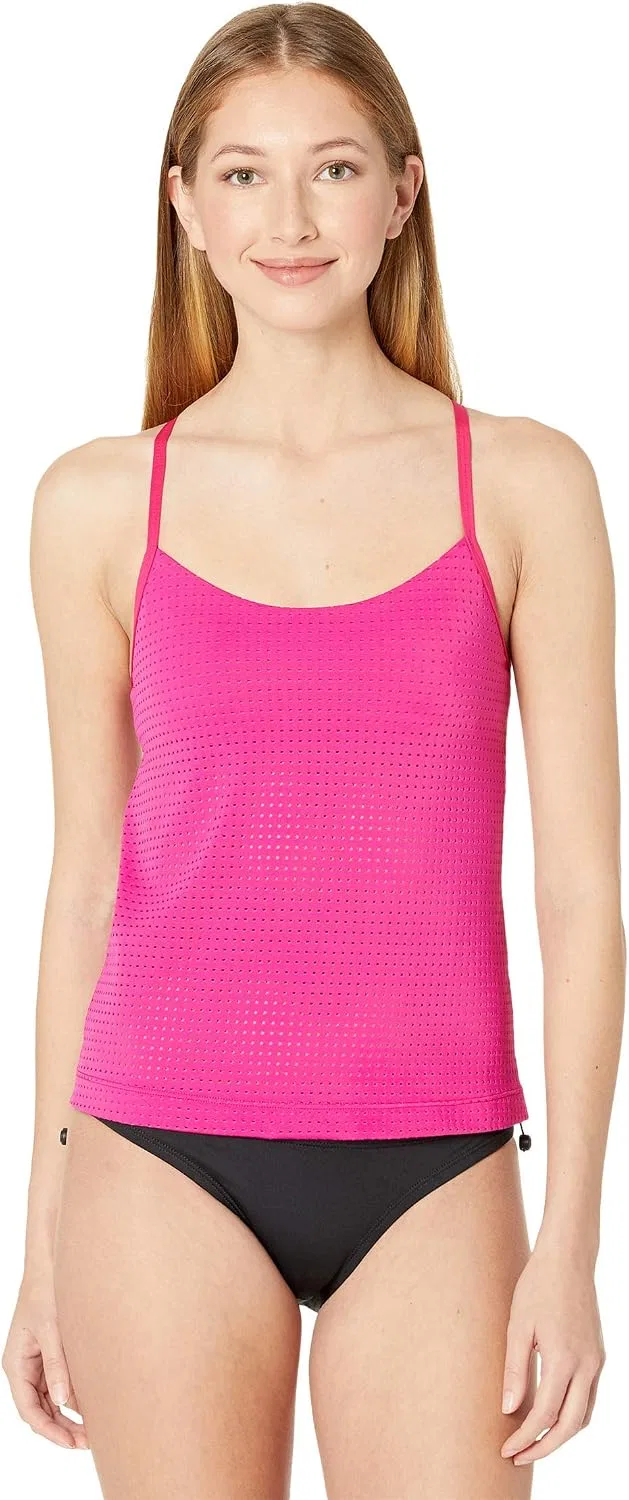 Женский танкини слойный топ с ракушкой Nike, Fireberry