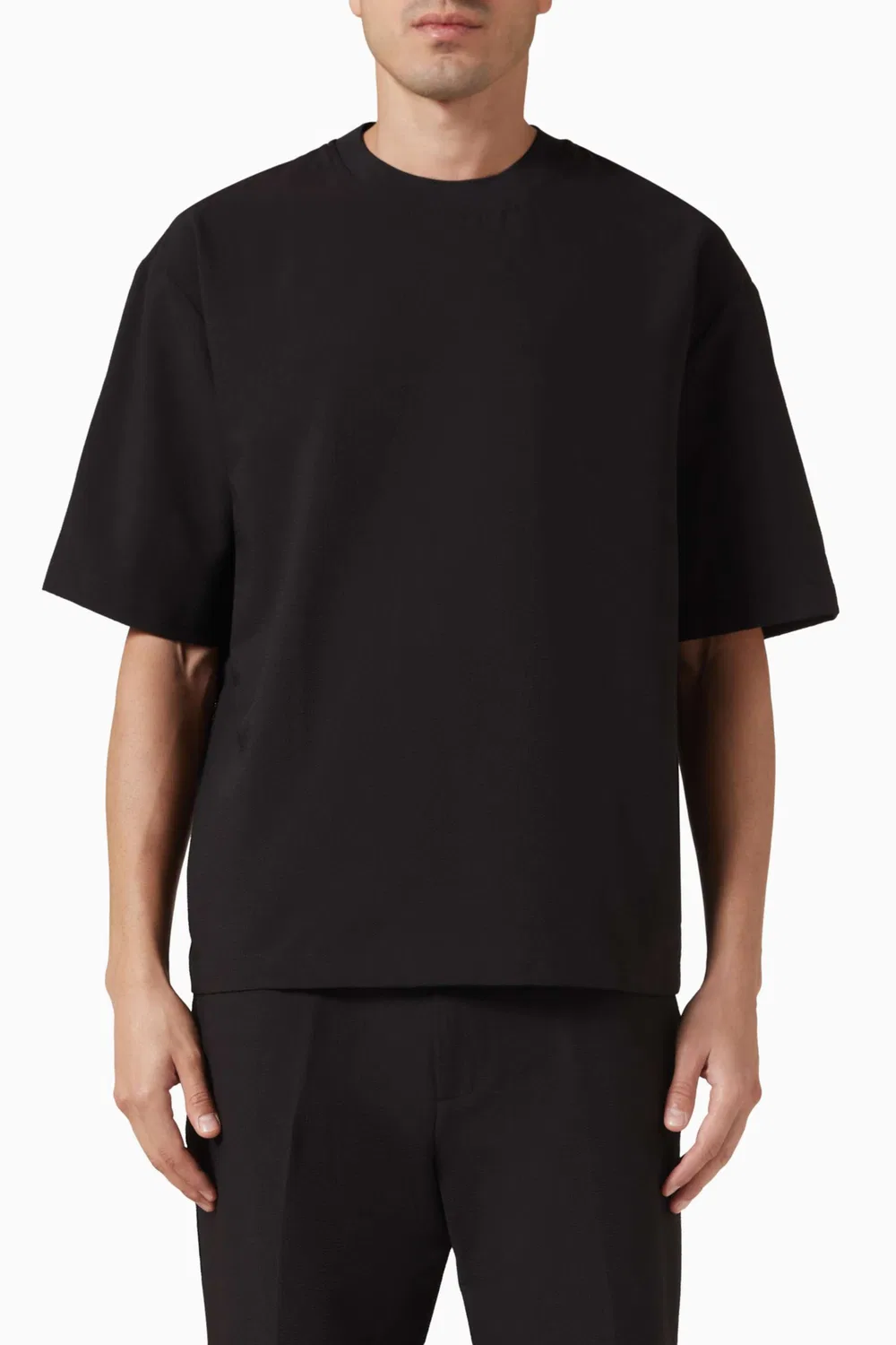 Футболка свободного кроя Boxy T-Shirt Emporio Armani, черный