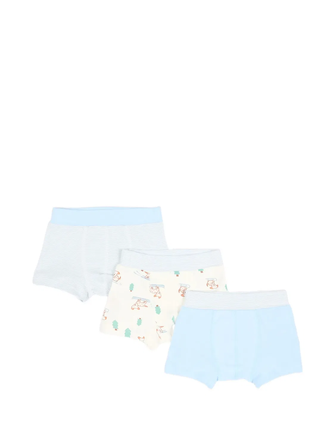Комплект из трех боксеров с графичным принтом Petit Bateau, синий