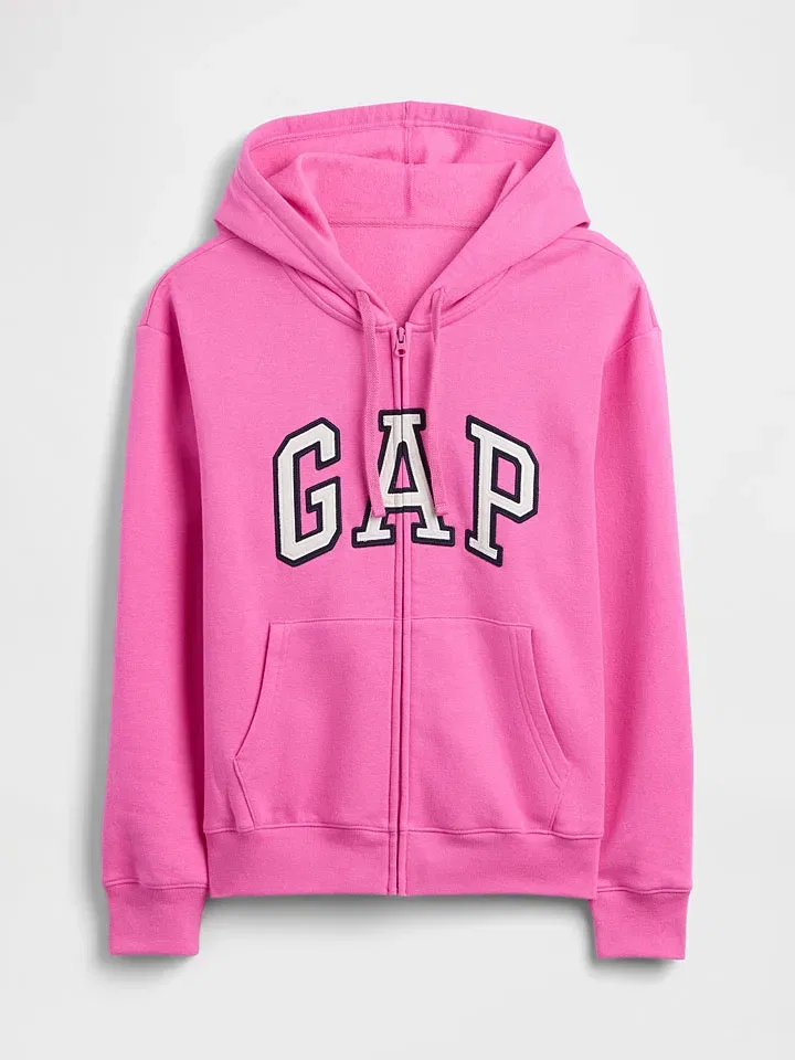 Женская свободная толстовка с капюшоном GAP, Pink — фото 3