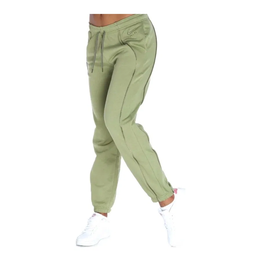 Женские спортивные штаны из флиса с высокой посадкой Nike Sportswear Air Mid-Rise Fleece DQ6563-334, Зеленый — фото 4