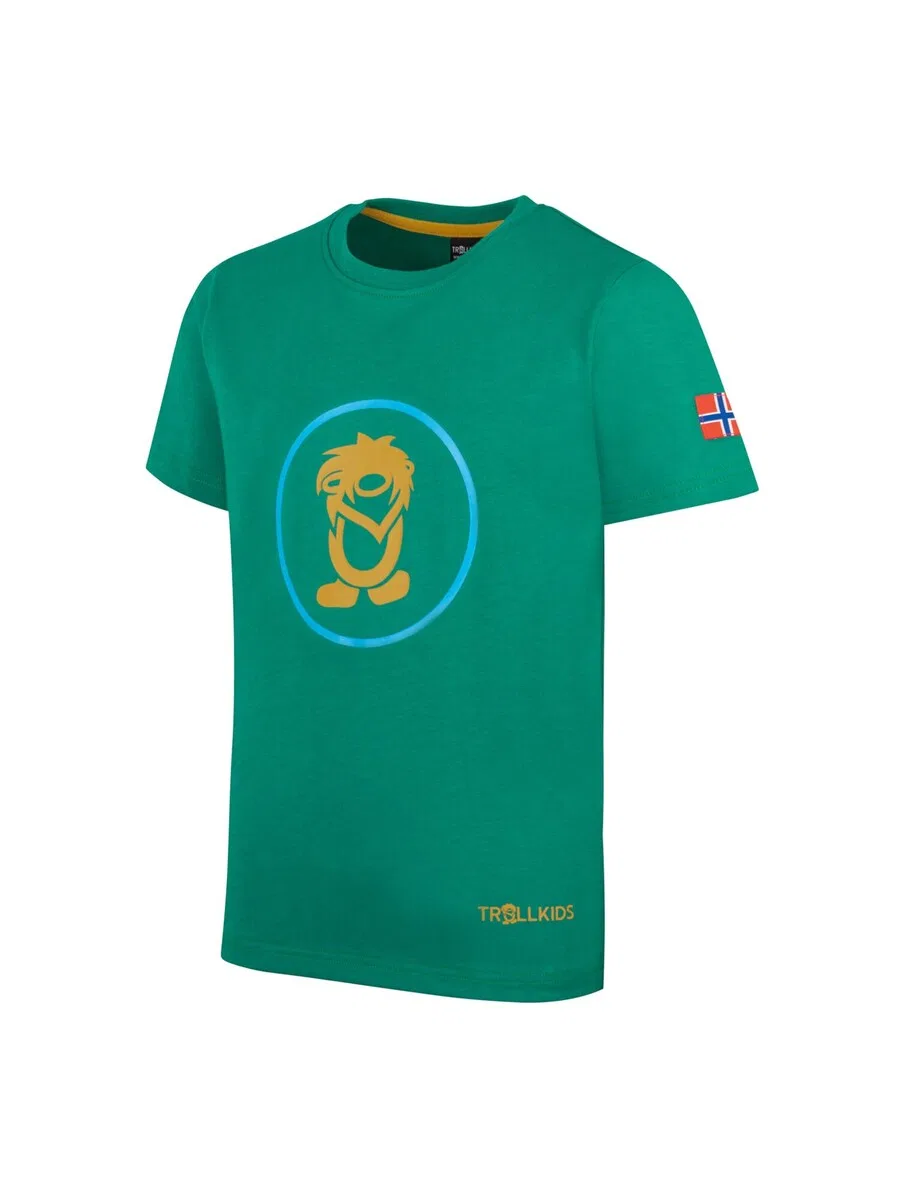 Футболка TROLLKIDS Performance Shirt цвета тростника — фото 3