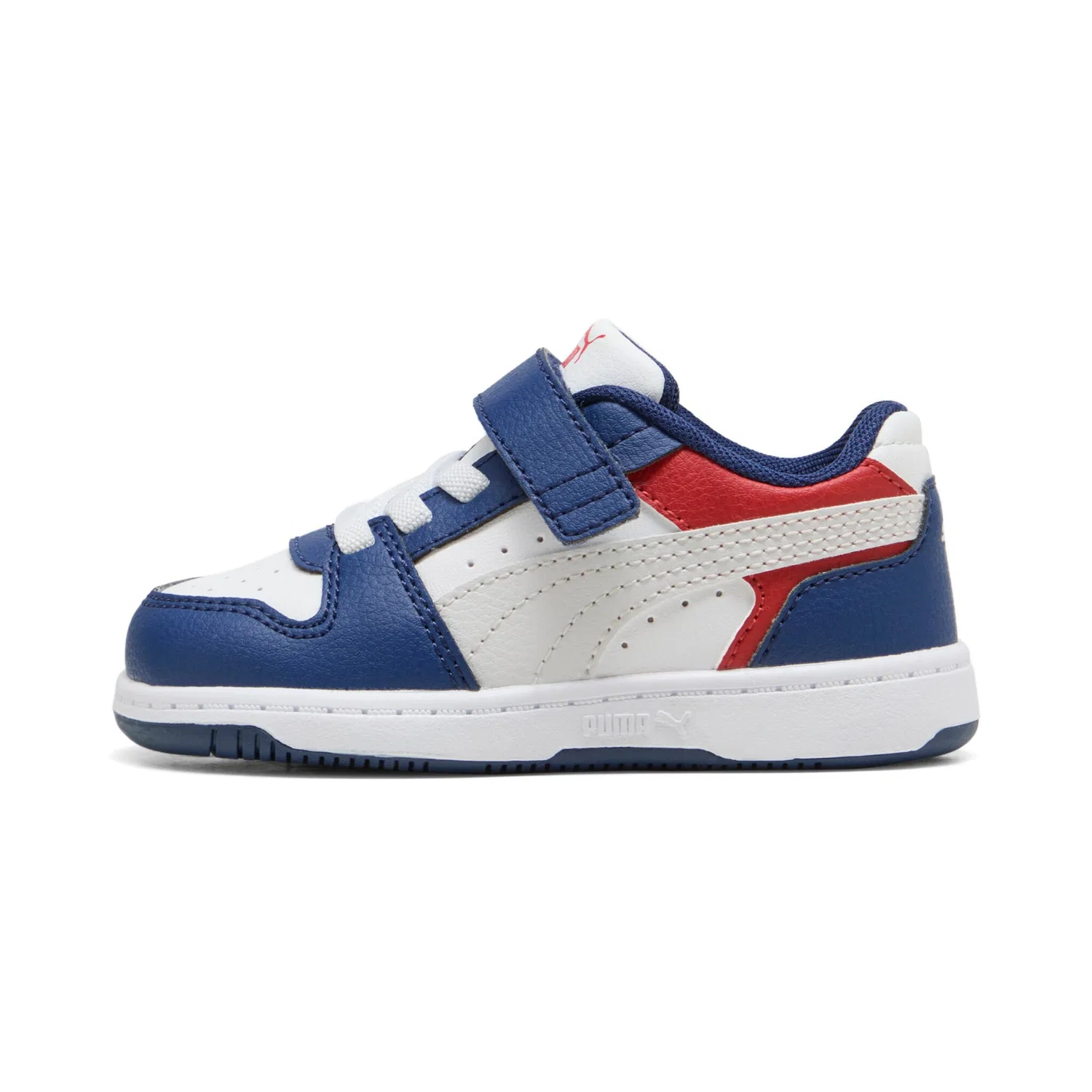 Детские кроссовки на липучке PUMA REBOUND SLAM LO AC INF, Blue Jewel-Feather Gray-PUMA White — фото 2