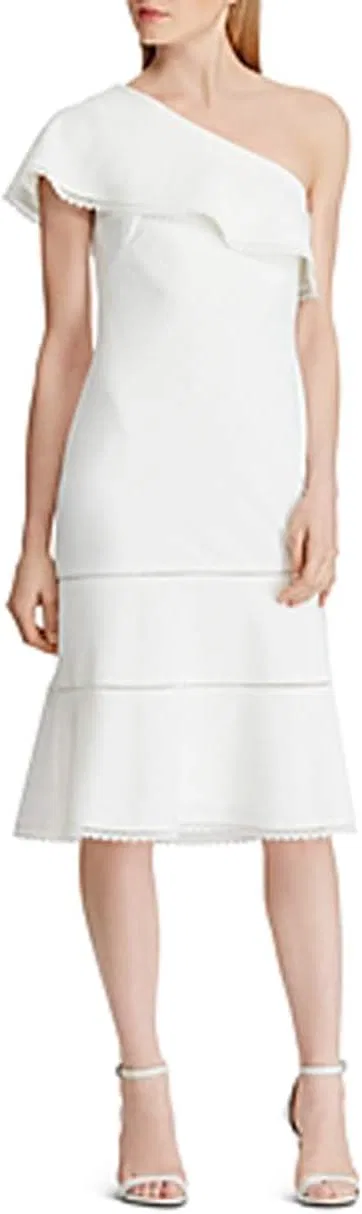 Женское платье-футляр с кружевной отделкой Janicia Ralph Lauren, Chic Cream