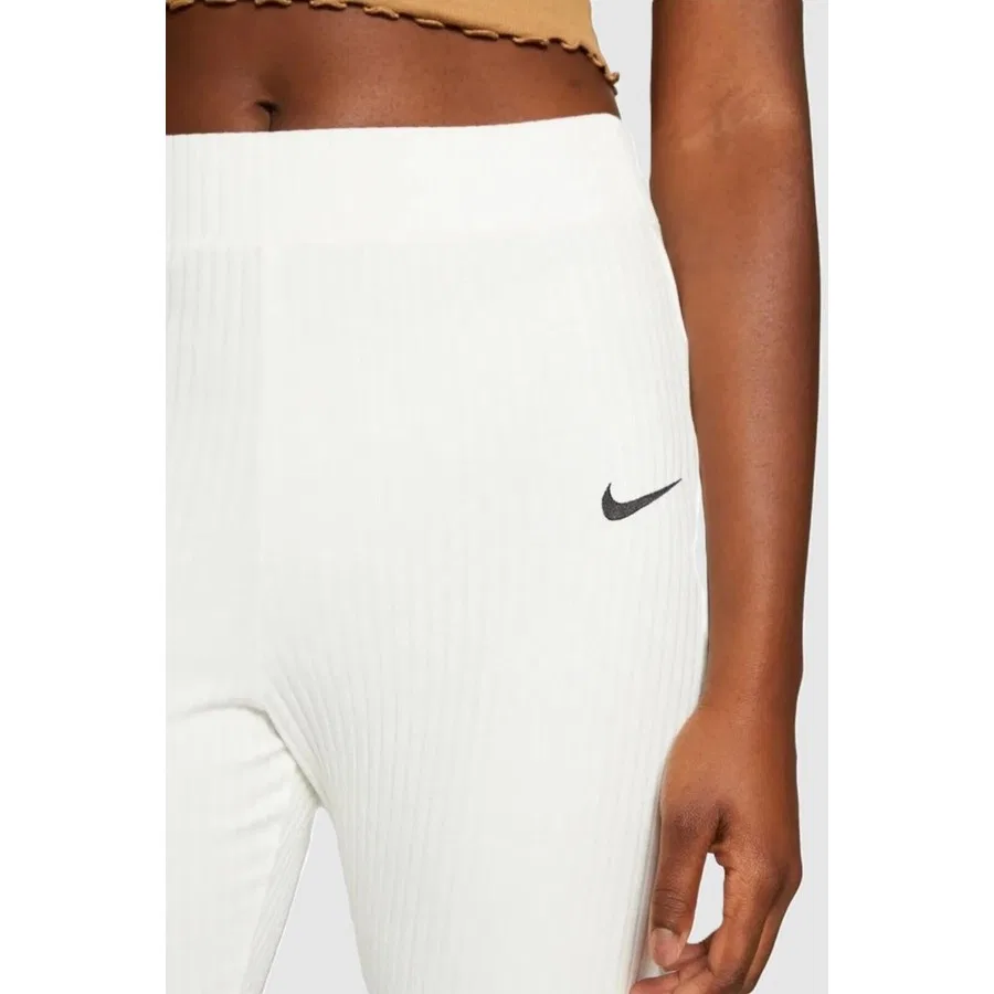 Женские спортивные брюки с высокой посадкой с принтом Nike Sportswear Rib Jersey White, Белый — фото 3