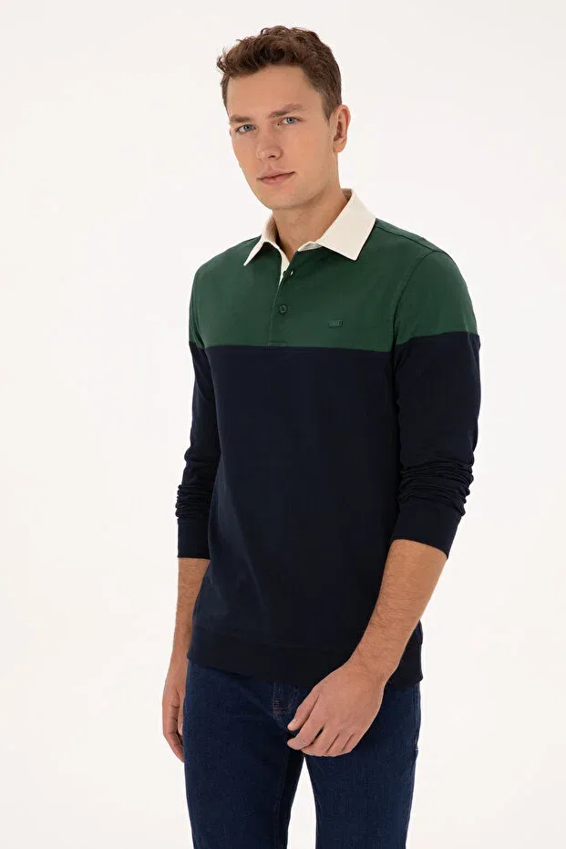 Мужские свитшот с длинным рукавом U.S. Polo Assn., Dark Green — фото 3