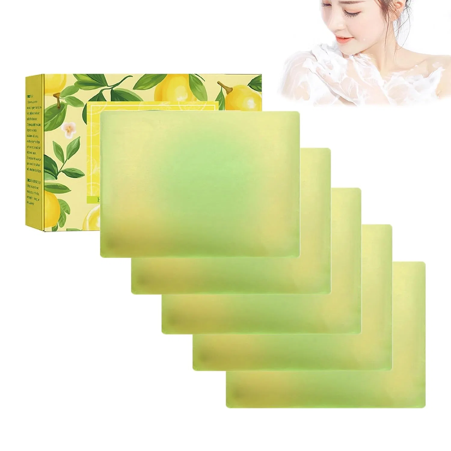 Твердое мыло с лимонным эфирным маслом, ZLHHRZJX, 5 шт, 100 г, 5 PCS