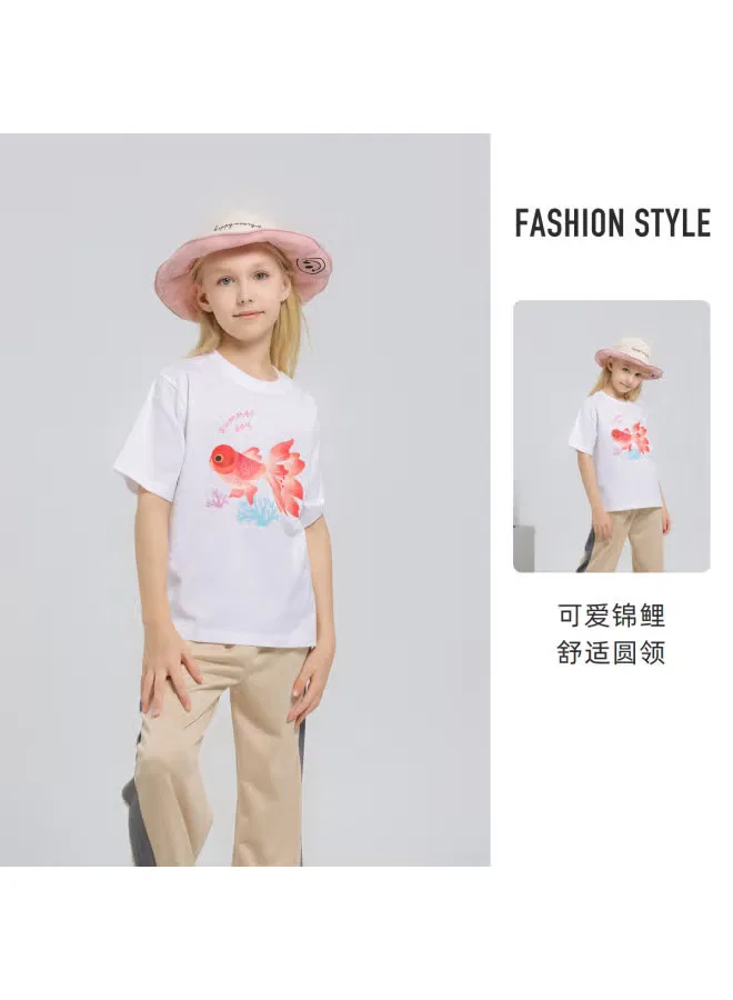 Футболка с принтом кои хлопковая Jeanswest, белый — фото 2